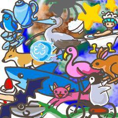 筆書き メダカスタンプ ちょっと小さめ Lineスタンプ Piyota